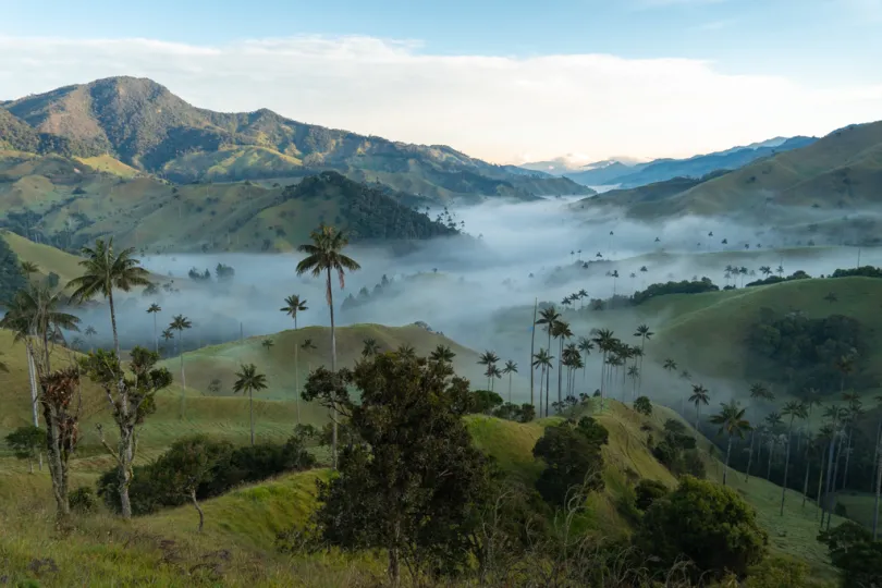 vallei bij Salamina in Colombia