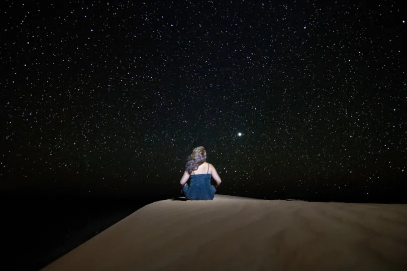 Overnachten in woestijn Marokko, sterrenhemel.