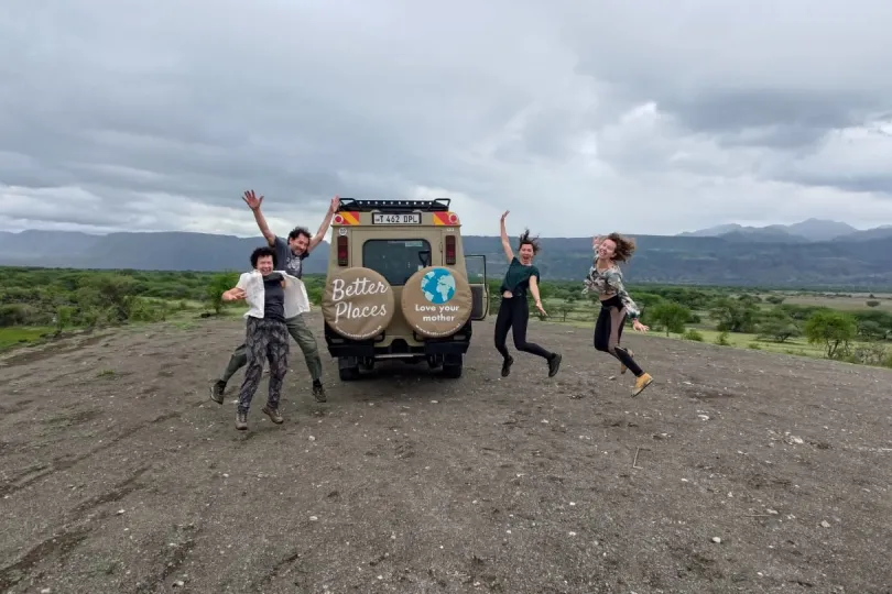 Enthousiaste reizigers in Tanzania