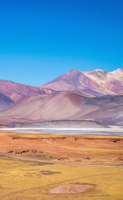 Uitzicht op de Atacama woestijn in Chili.