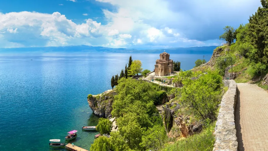 Ohrid meer in Albanië.